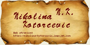 Nikolina Kotorčević vizit kartica